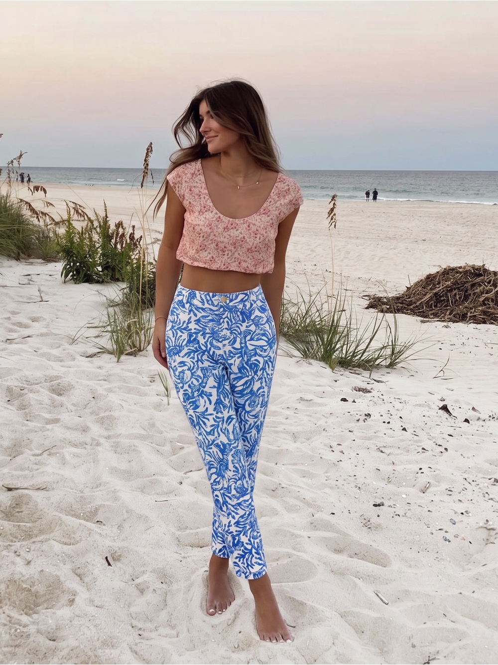Lilly Pulitzer Women's Blue & White Printed Pants